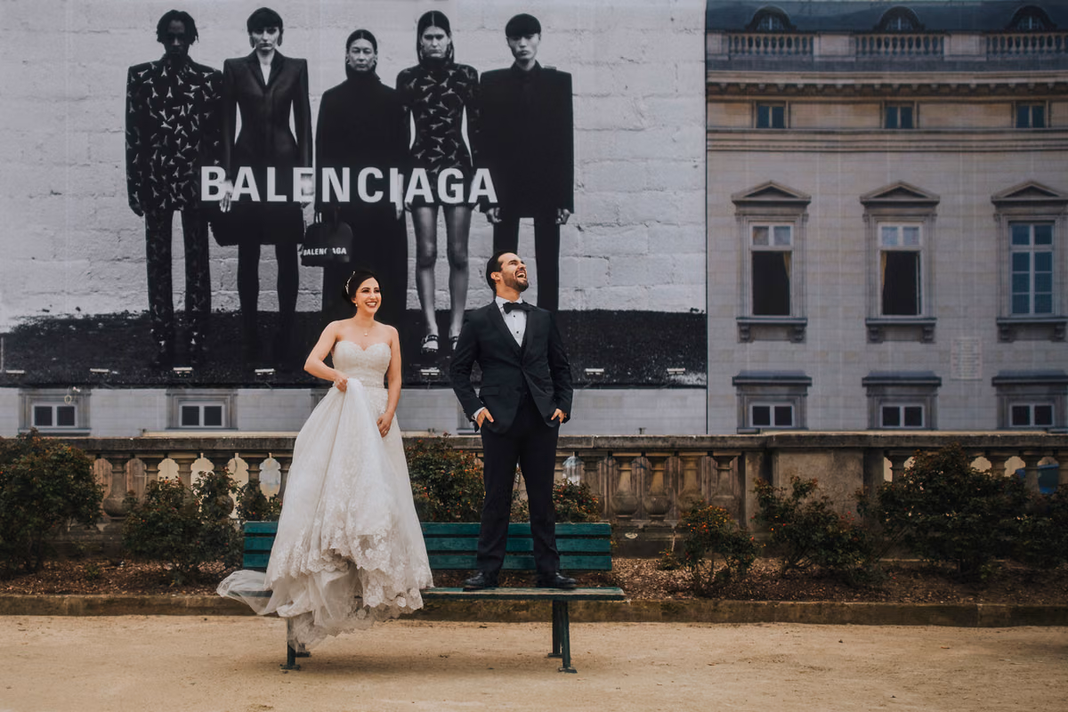 Sesión de trash the dress de Adry & Robert en París, Francia