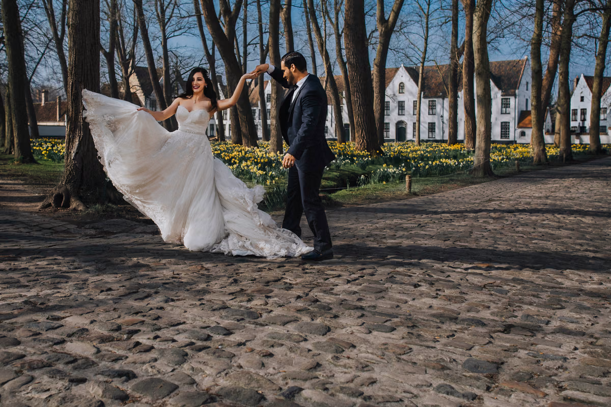Sesión de trash the dress de Adry & Robert en Brujas, Bélgica