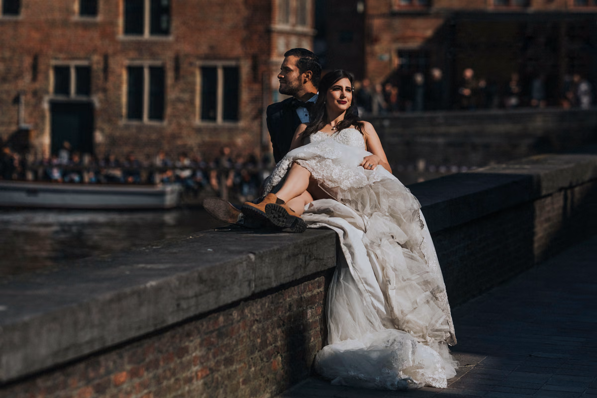 Sesión de trash the dress de Adry & Robert en Brujas, Bélgica