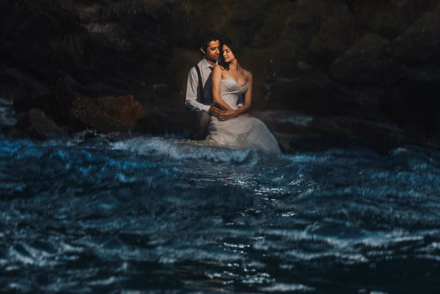 Sesión de trash the dress de Sara & Leonel en Isla Cocinas, Punta Pérula, Jalisco